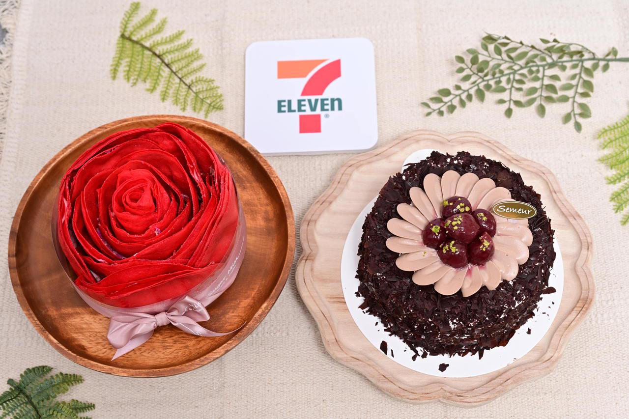 2024母親節蛋糕推薦一7-ELEVEN Sugar Miss法式玫瑰花の千層、Semeur聖娜德式黑森林 圖/7-ELEVEN