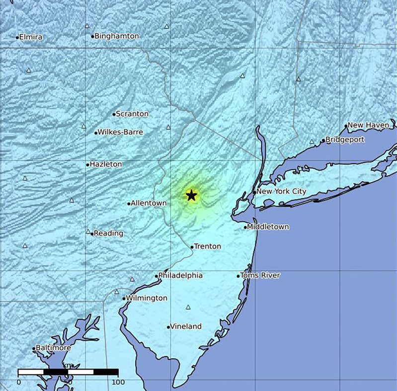 美國東北部5日上午罕見發生地震。美聯社