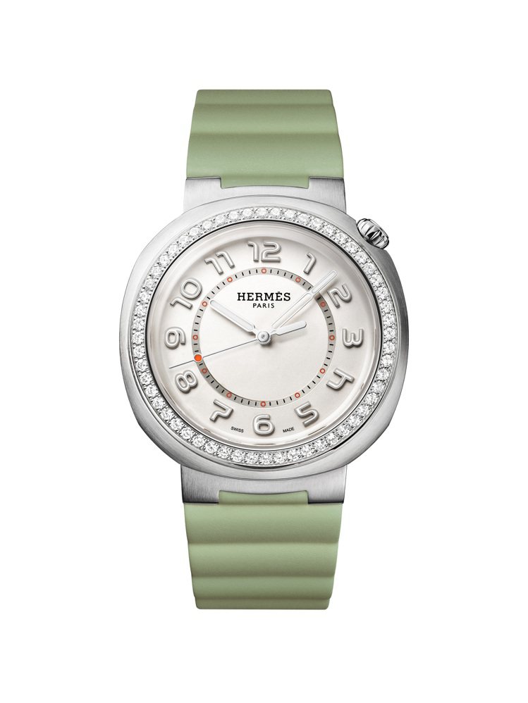Hermès Cut自動上鍊腕表，精鋼鑲鑽款，45萬4,000元。圖／愛馬仕提供