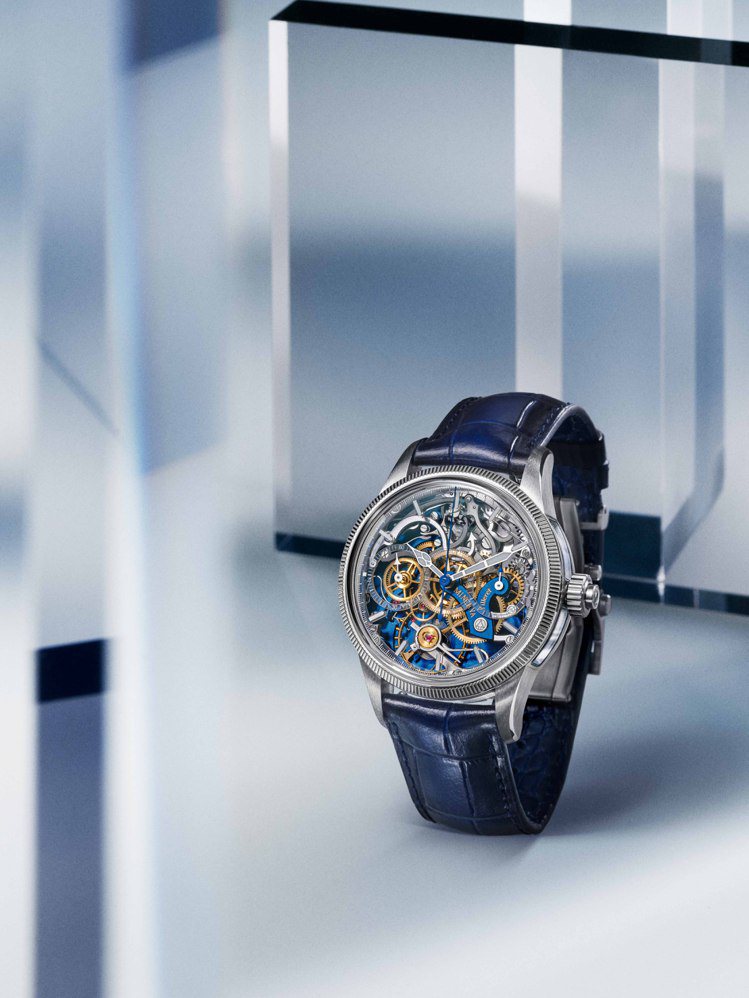 MONTBLANC 1858系列單按把計時腕表Unveiled Minerva限量款100，建議售價49,000歐元。圖／萬寶龍提供