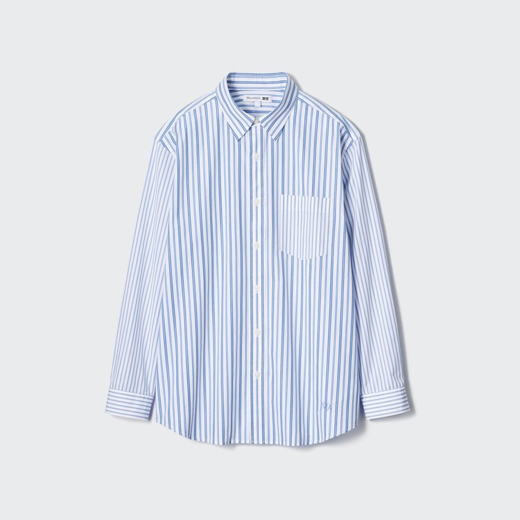 UNIQLO聯名JW ANDERSON系列男裝超柔棉府綢襯衫，1,290元。圖／UNIQLO提供