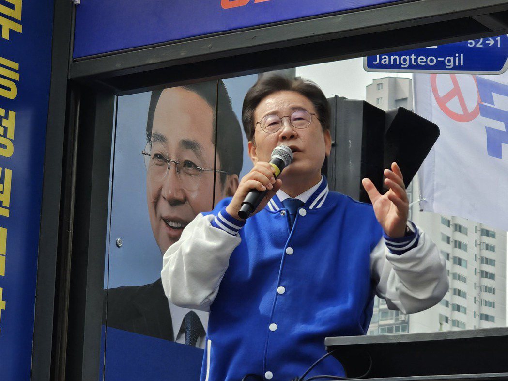 共同民主黨總統候選人李在明。 攝影／楊虔豪