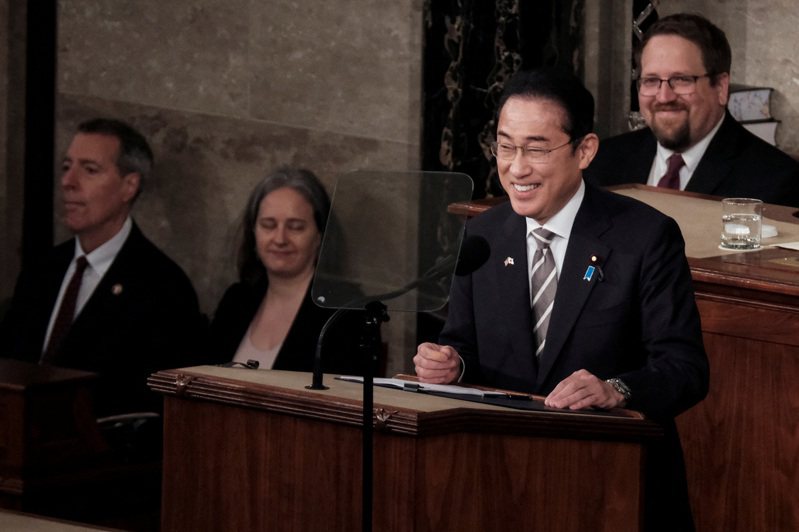 日本首相岸田文雄於美國國會發表演說。 路透社