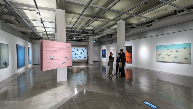 「視網膜與石頭，林萬士個展」今年3月23日到6月30日在宜蘭美術館展出，共45件作品，創作時間從2010年到2023年。記者陳敬丰／攝影
