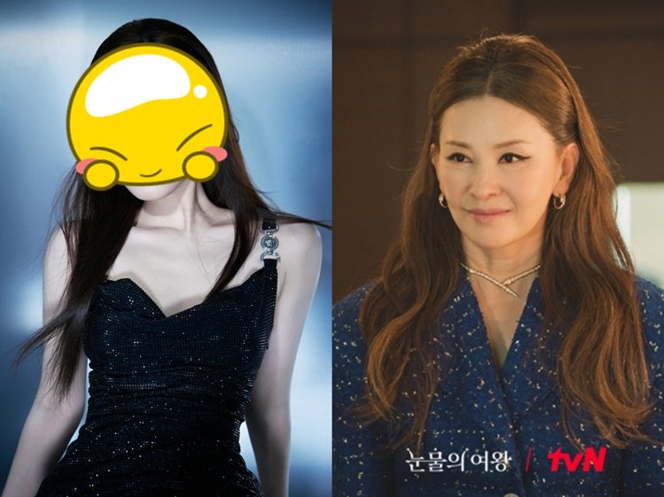 趙露思與《淚之女王》牟璱凞髮型神似。圖／微博、tvN官網