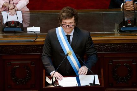 阿根廷總統米雷伊。 彭博資訊