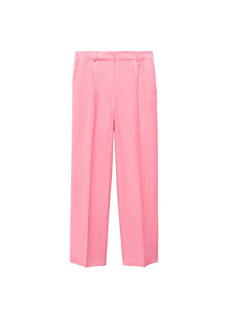 MANGO粉色都會系列長褲，3,490元。圖／MANGO提供