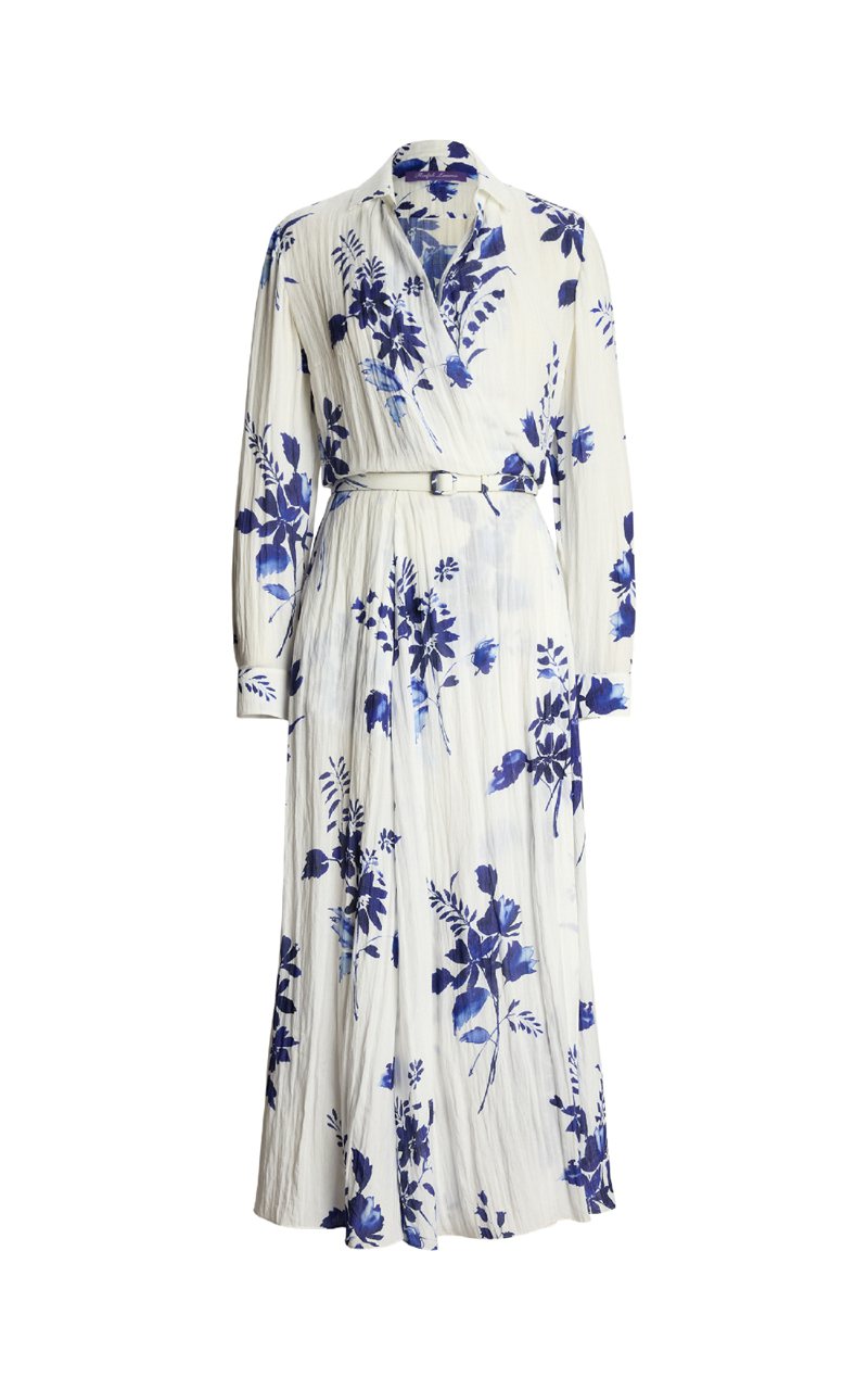 Ralph Lauren顶级女装系列Collection ANIYAH花卉纹理连衣裙。图／Ralph Lauren提供