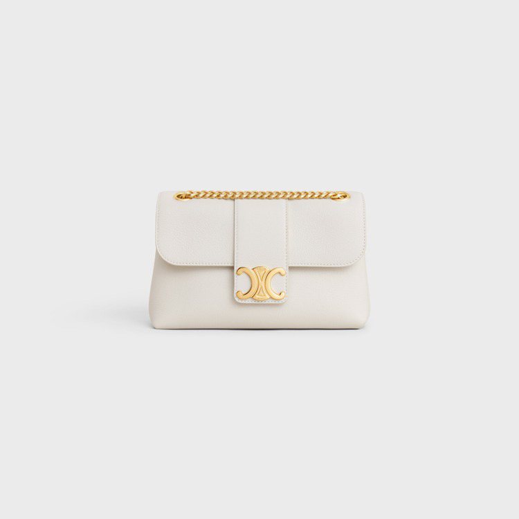 CELINE白色柔軟牛皮革Teen Celine Victoire手提包，11萬5,000元。圖／Celine提供