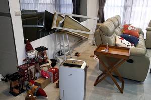 花蓮大地震，許多家戶是受到家具等物品損害。圖／台灣房屋提供。