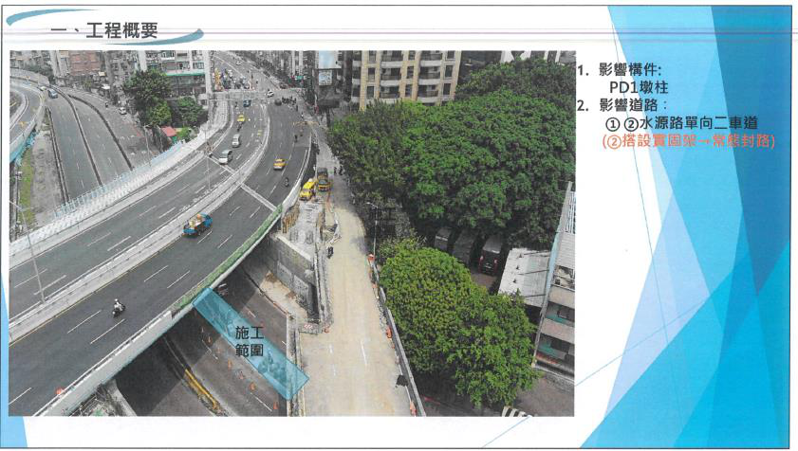 台北市中正桥进行改建作业，为期一个月，水源路部分车道封闭，用路人可提前改道。记者廖炳棋/翻摄