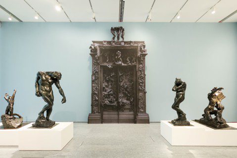富邦美術館此次展覽包括羅丹「地獄之門」11件作品。記者吳致碩／攝影