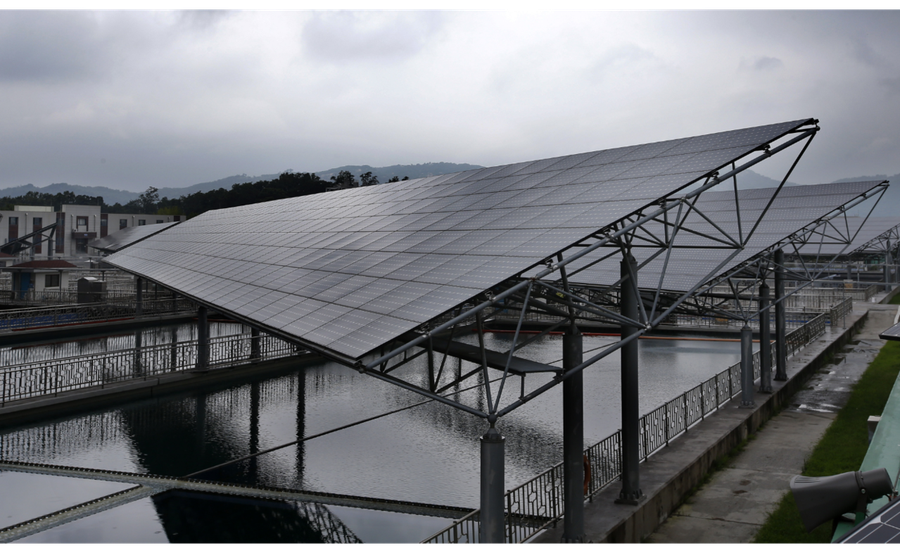 此為座落在首爾近郊Amsa濾水廠的太陽能電廠。