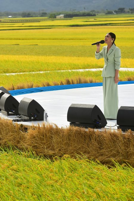 艾怡良參加「池上秋收稻穗藝術節」。圖 / 台灣好基金會提供