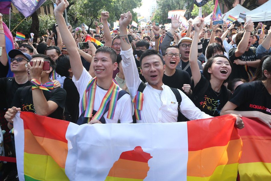 立院2019年三讀通過同婚專法，成為亞洲第一個同婚合法化的國家。圖／報系資料照