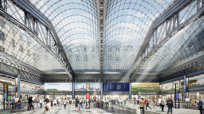 耗资16亿元的宾州车站莫尼汉车站大厅，将于31日完工，并于2021年首日投入使用。(取自美国铁路网站)(photo:UDN)