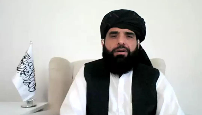 阿富汗塔利班駐多哈政治辦事處發言人沙欣8日接受「環球時報」專訪。(取材自環球網)