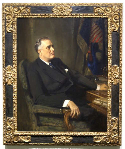 羅斯福總統並不喜歡這幅白宮的肖像圖，認為自己看來像貓。(Getty Images)