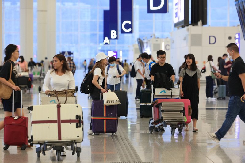 據統計，7月起共116萬人次港人飛出香港，有旅行社指出，暑假報團人數已恢復至疫情前七成；圖為香港機場。（中通社）