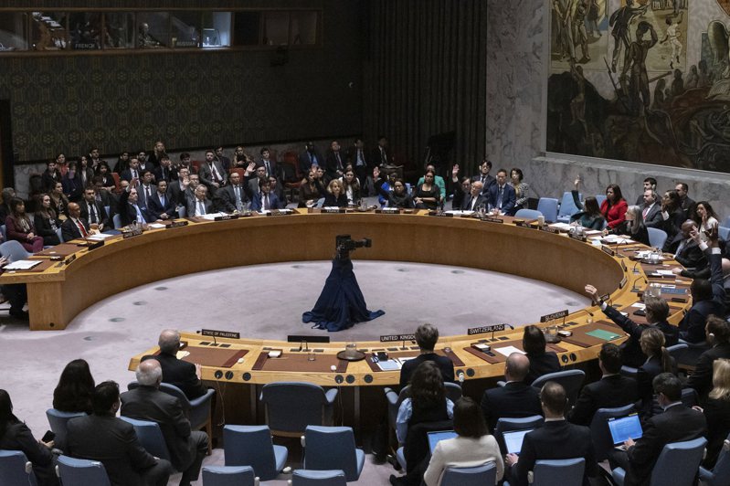 聯合國安理會在台灣時間19日凌晨針對巴勒斯坦申請成為聯合國正式會員國表決，美國1票否決。（美聯社）